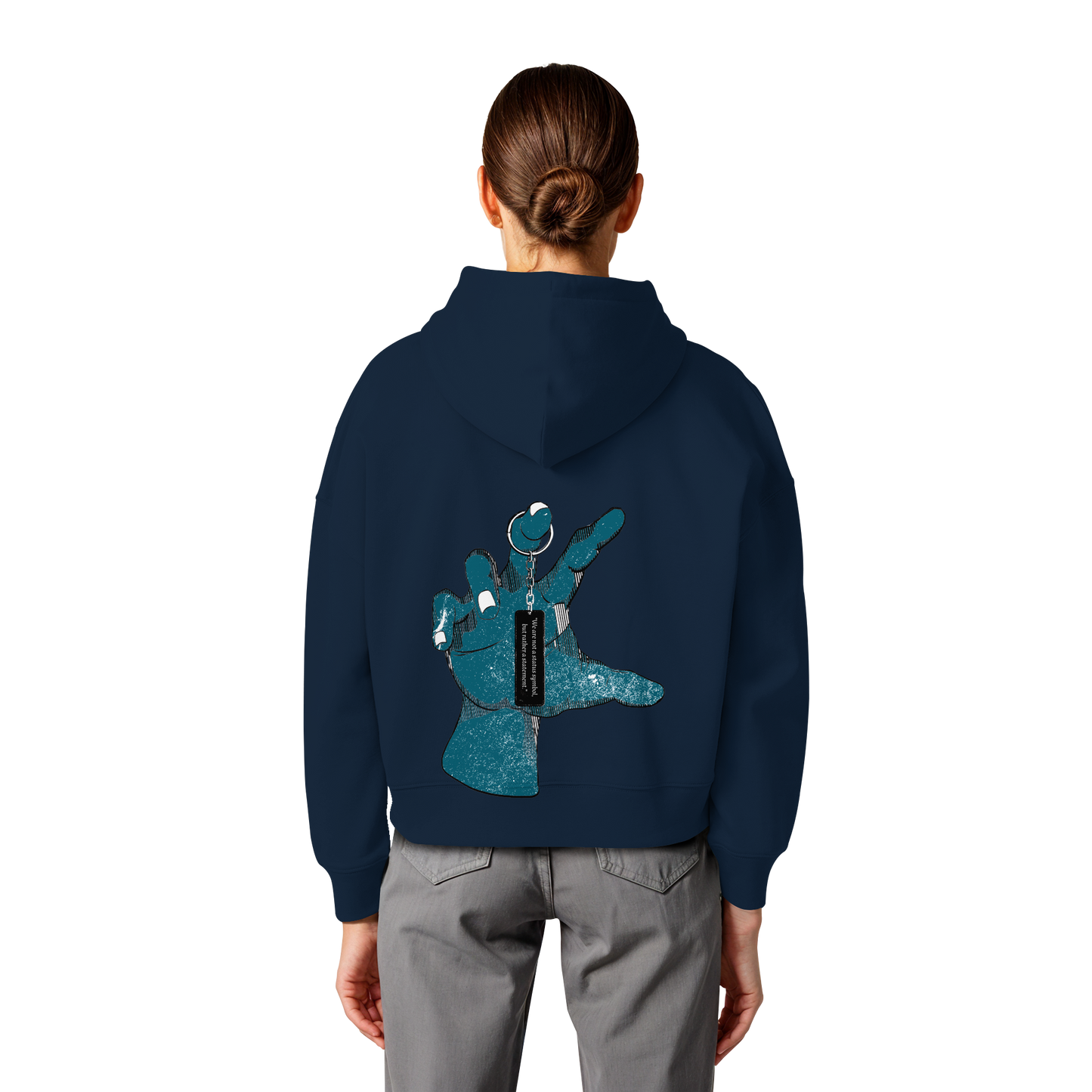Statement Hand - Womens Organic Boxcut Hoodie
