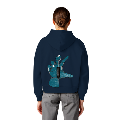 Statement Hand - Womens Organic Boxcut Hoodie