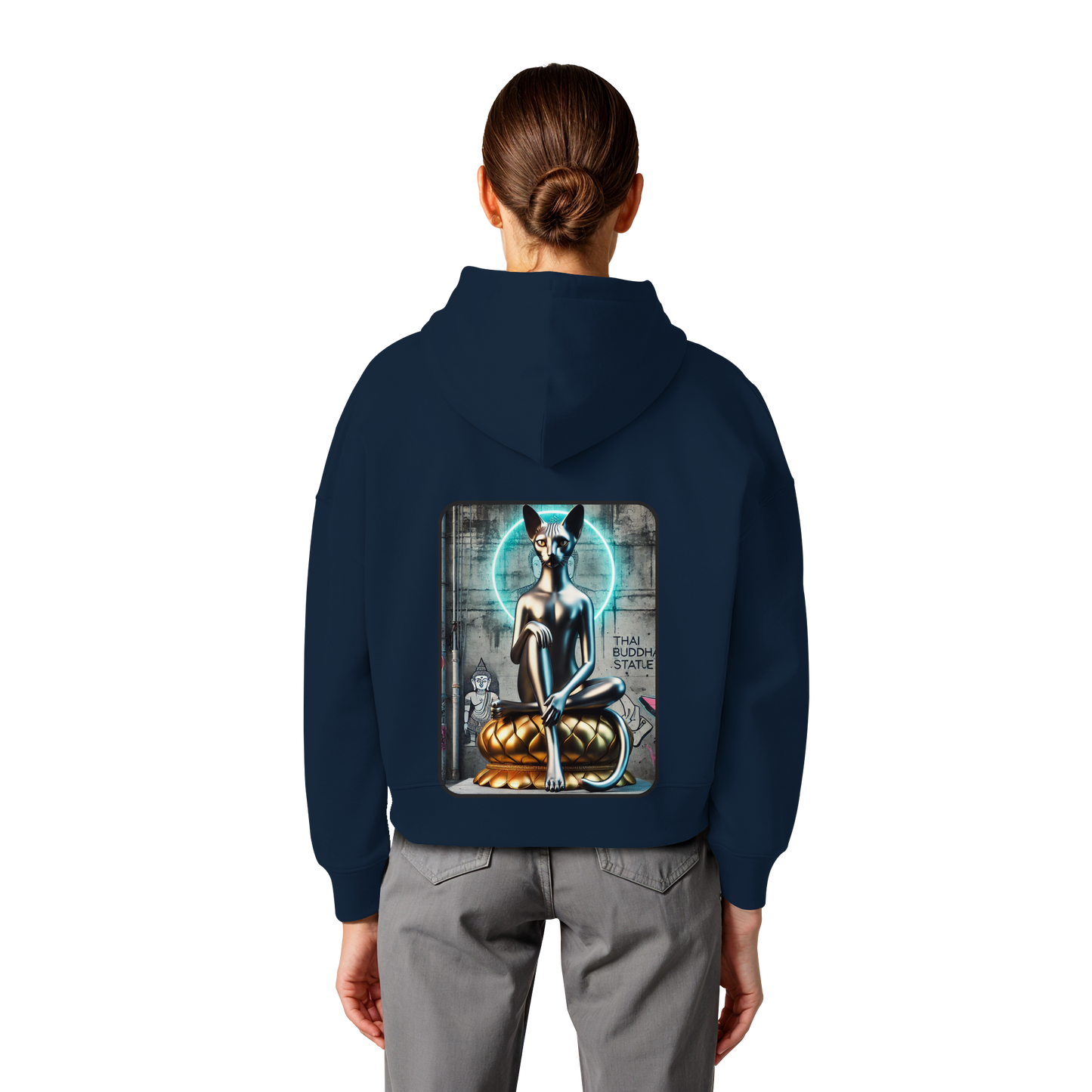 Mystic Cat - Womens Organic Boxcut Hoodie