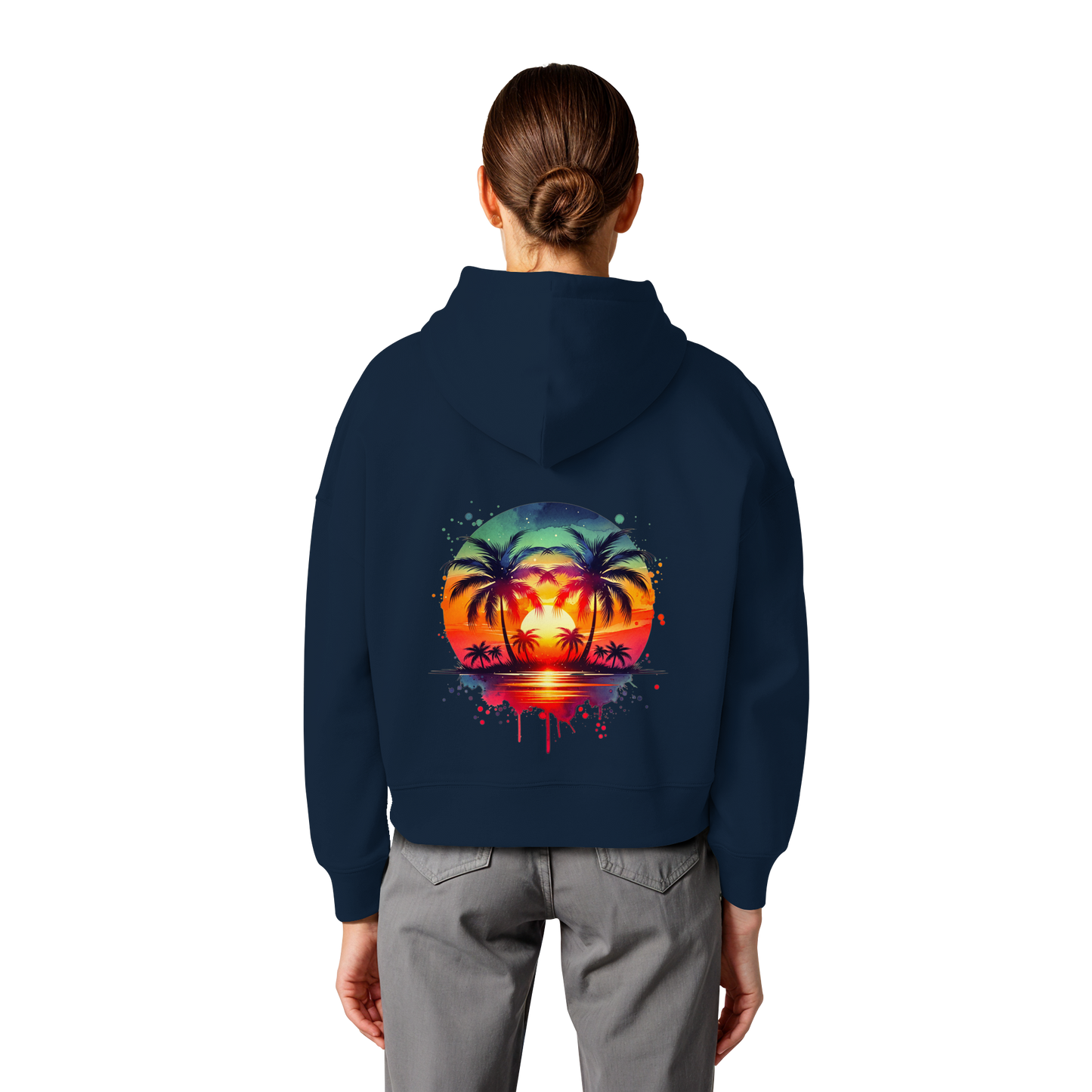Tropical Sunset - Womens Organic Boxcut Hoodie
