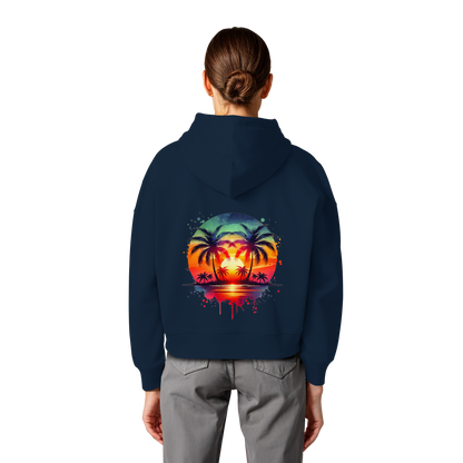 Tropical Sunset - Womens Organic Boxcut Hoodie
