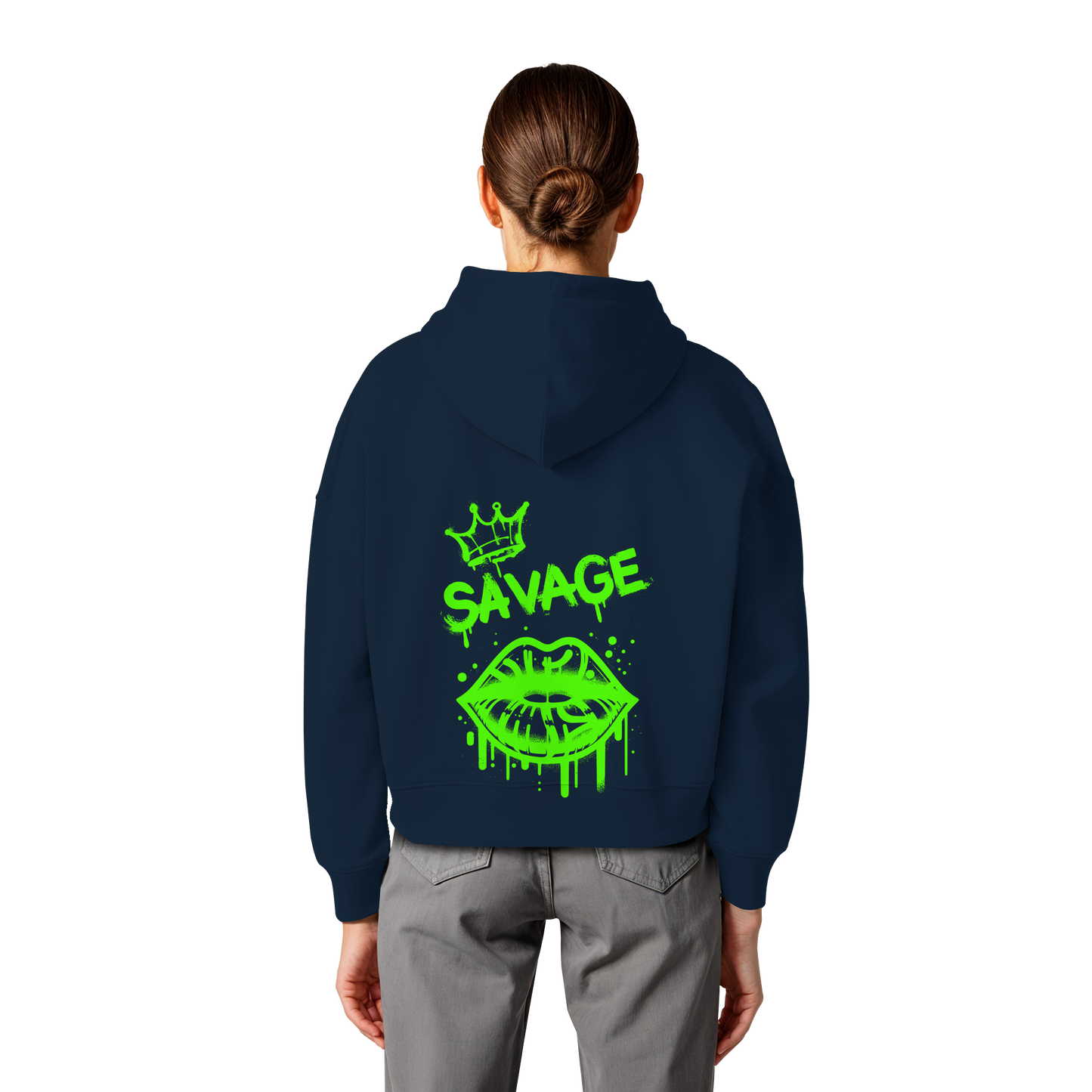Kiss of Attitude - Womens Organic Boxcut Hoodie