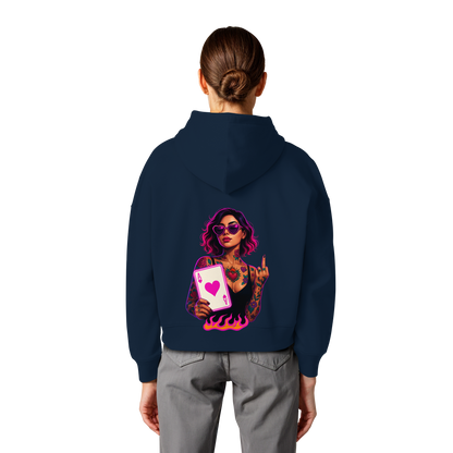 Queen of Hearts - Womens Organic Boxcut Hoodie
