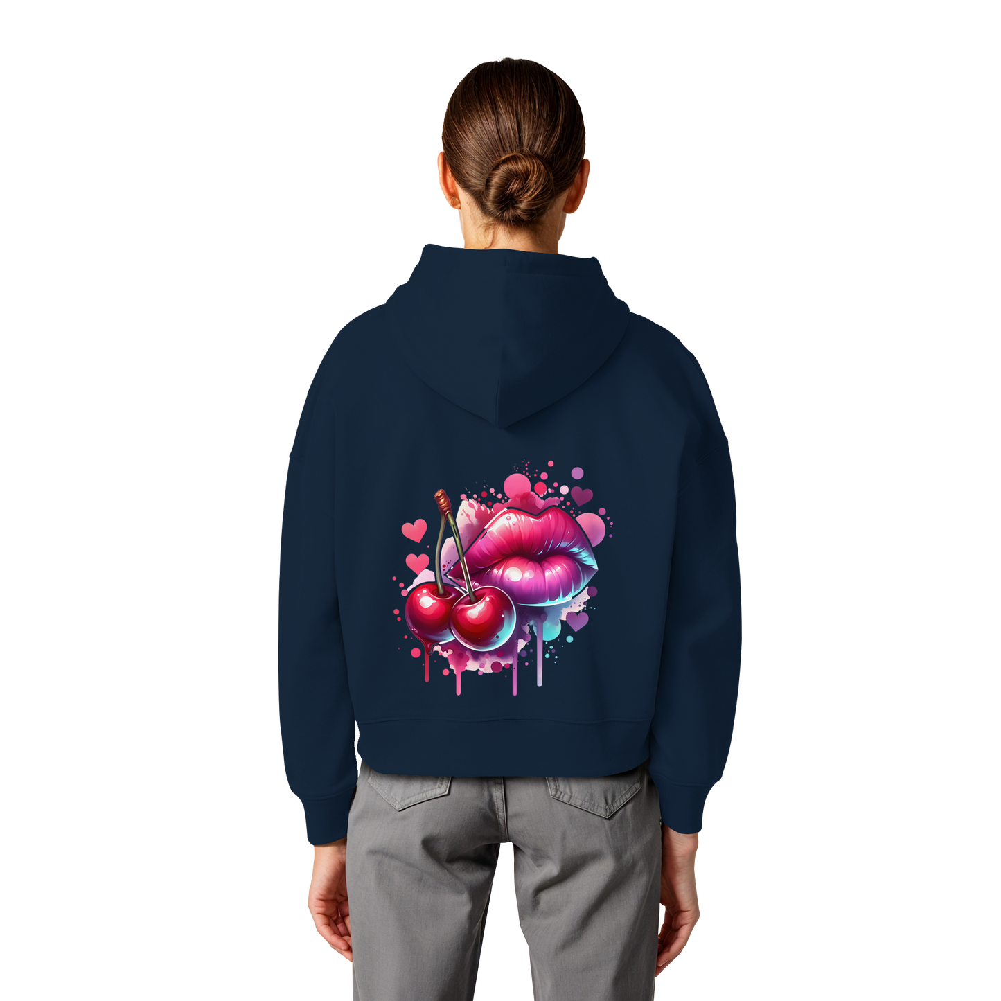 Cherry Kisses - Womens Organic Boxcut Hoodie