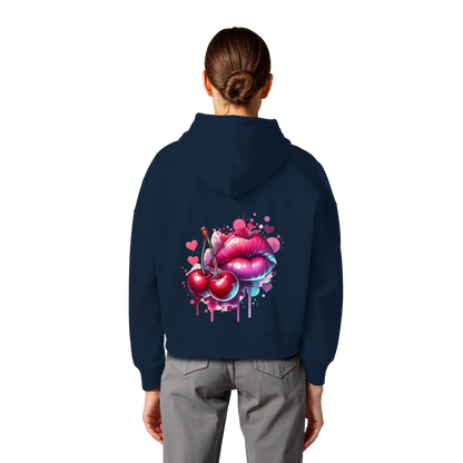 Cherry Kisses - Womens Organic Boxcut Hoodie