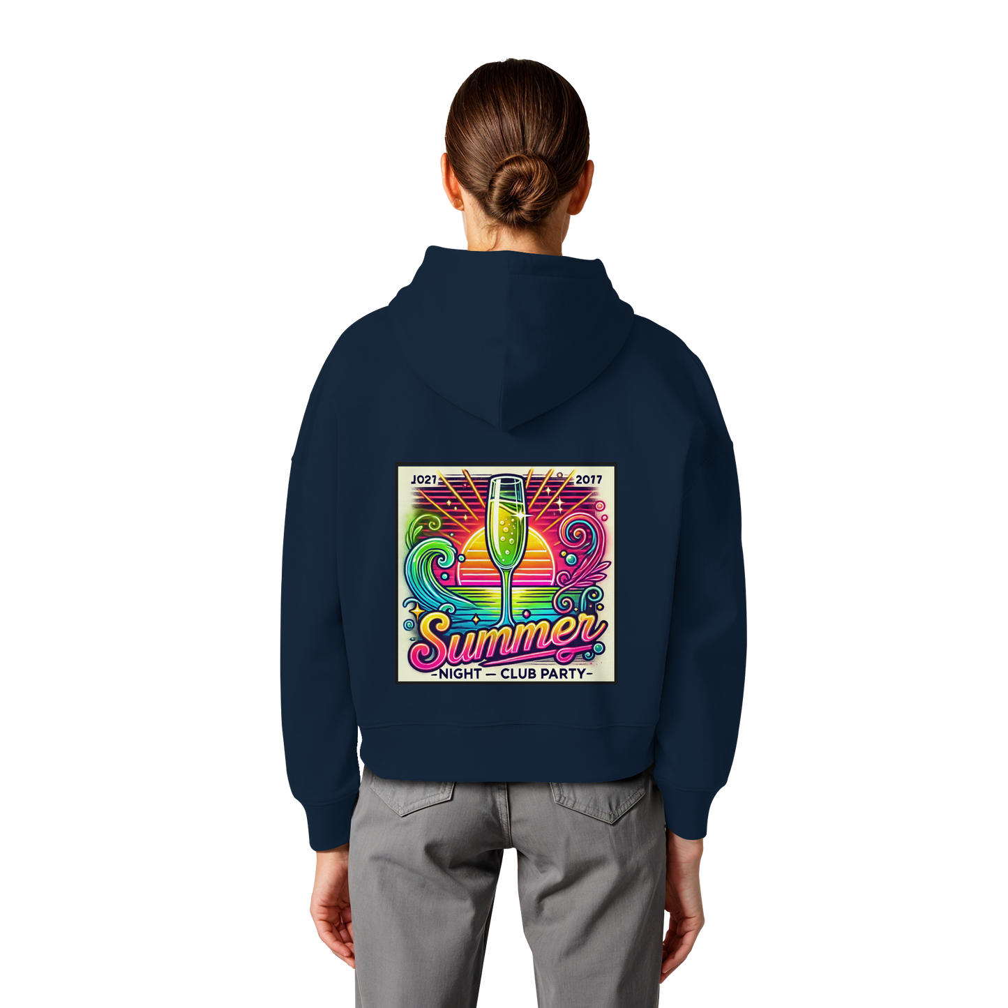 Summer Party Vibes - Womens Organic Boxcut Hoodie