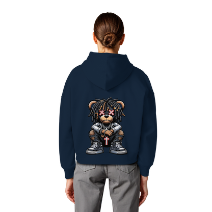 Bad Ass Teddy - Womens Organic Boxcut Hoodie
