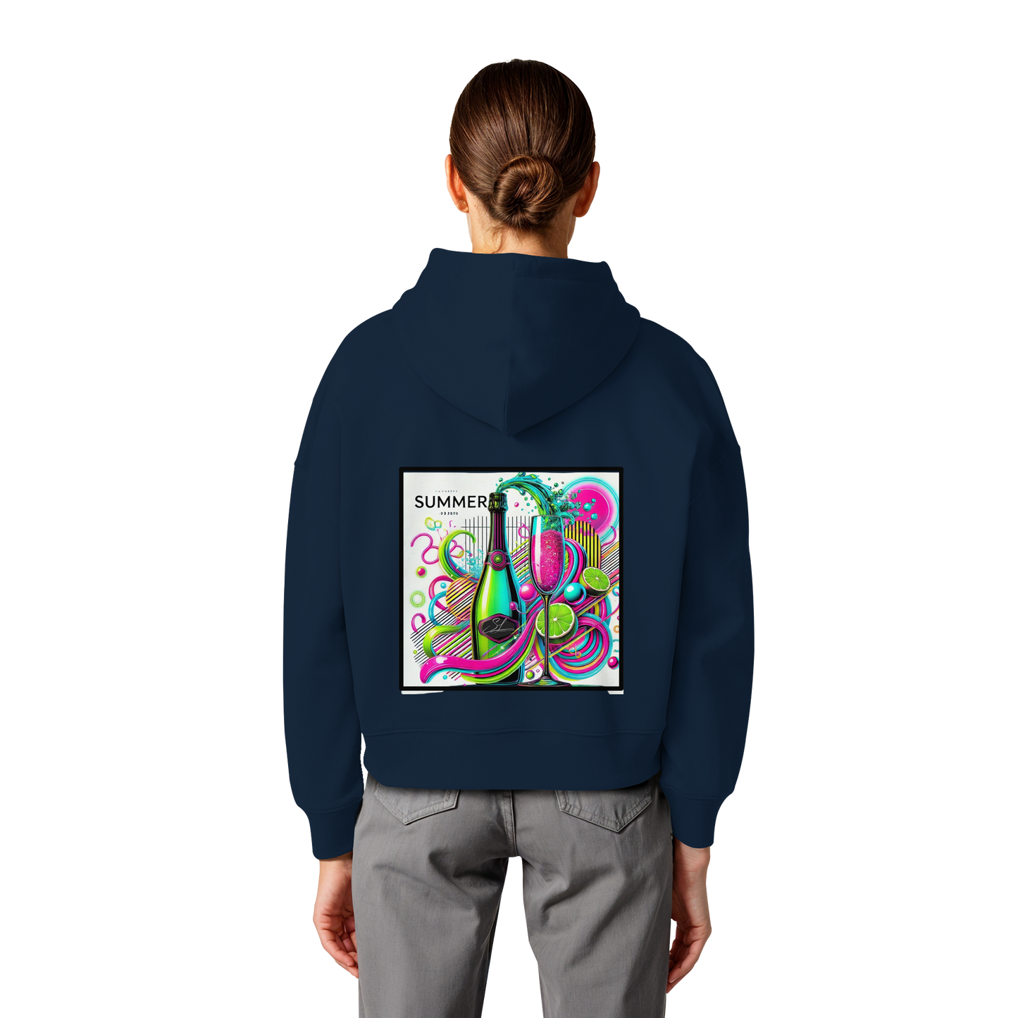 Neon Fresh - Womens Organic Boxcut Hoodie