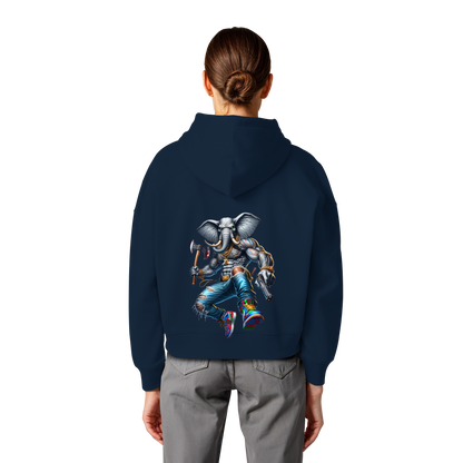 Elephant Warrior - Womens Organic Boxcut Hoodie