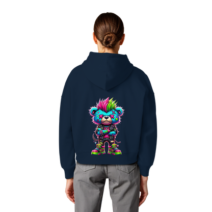 Punk Neon Teddy - Womens Organic Boxcut Hoodie
