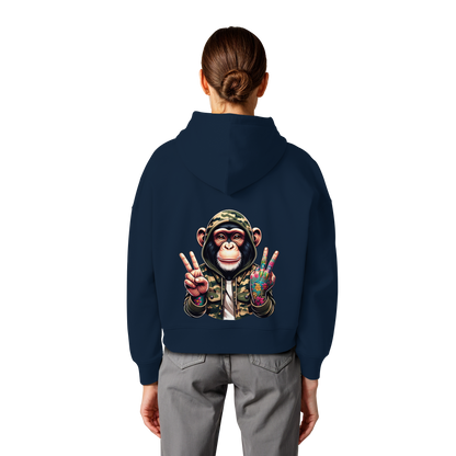Jungle Ink Monkey - Womens Organic Boxcut Hoodie
