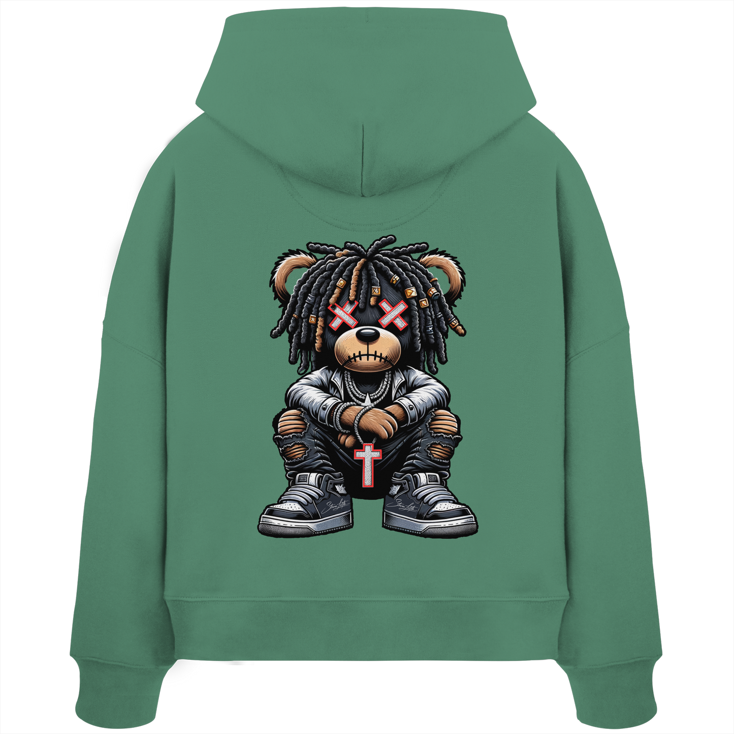 Badass Teddy - Womens Organic Boxcut Hoodie