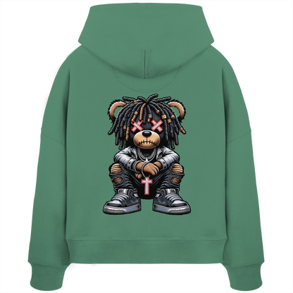 Badass Teddy - Womens Organic Boxcut Hoodie