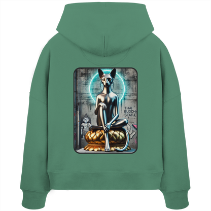 Mystic Cat - Sweat à capuche bio Boxcut pour femme