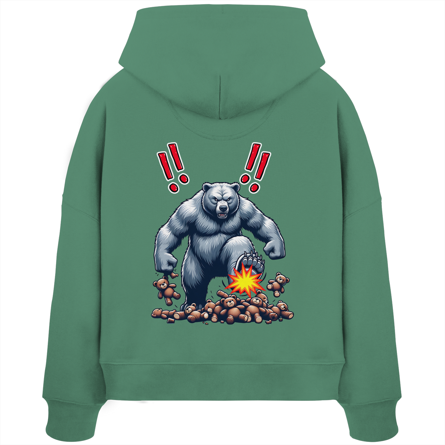 Teddy Terror - Womens Organic Boxcut Hoodie