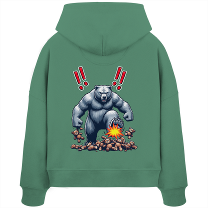 Teddy Terror - Womens Organic Boxcut Hoodie