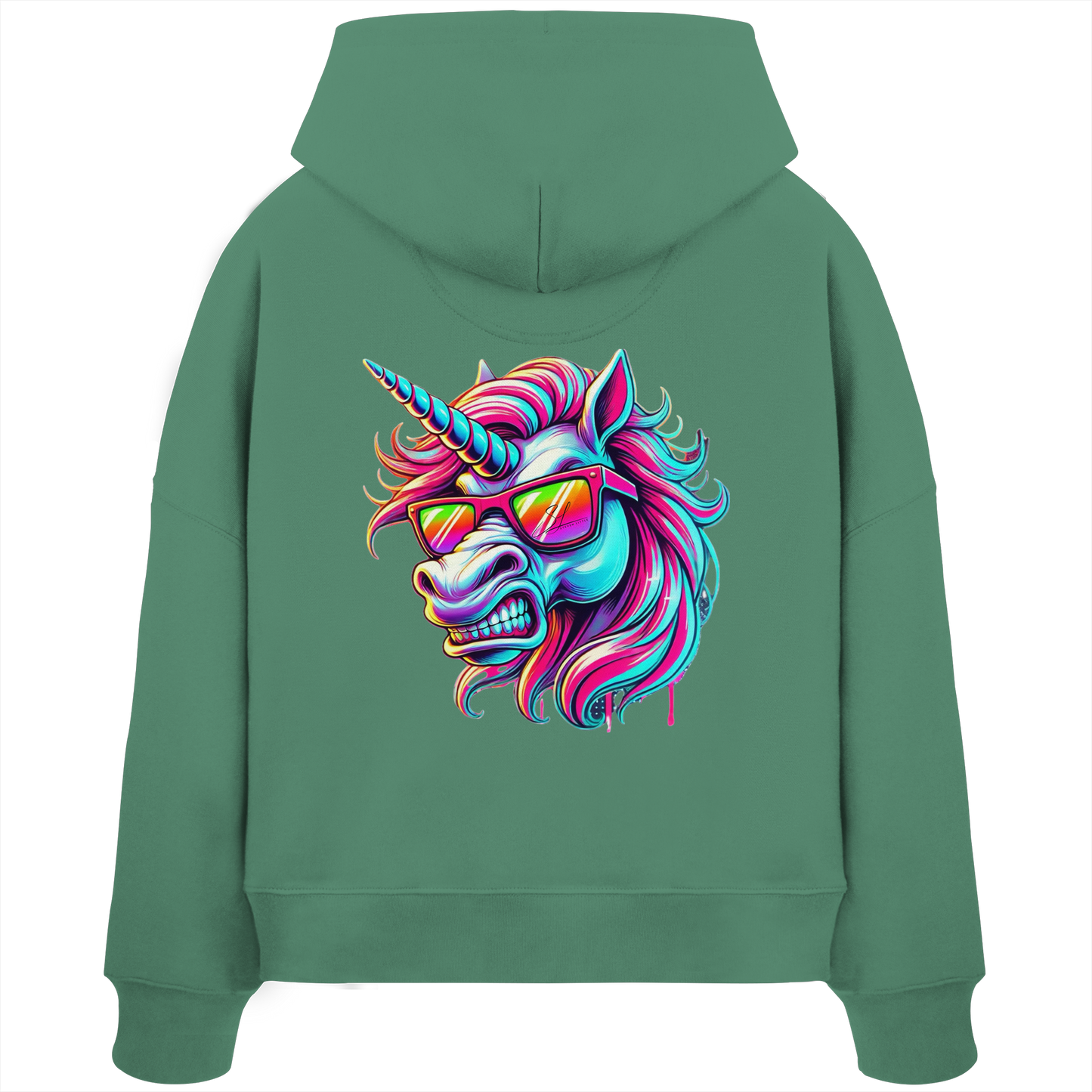 Funky Unicorn - Womens Organic Boxcut Hoodie