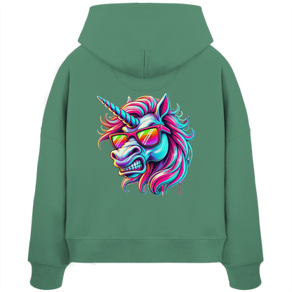 Funky Unicorn - Womens Organic Boxcut Hoodie