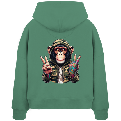 Jungle Ink Monkey - Womens Organic Boxcut Hoodie