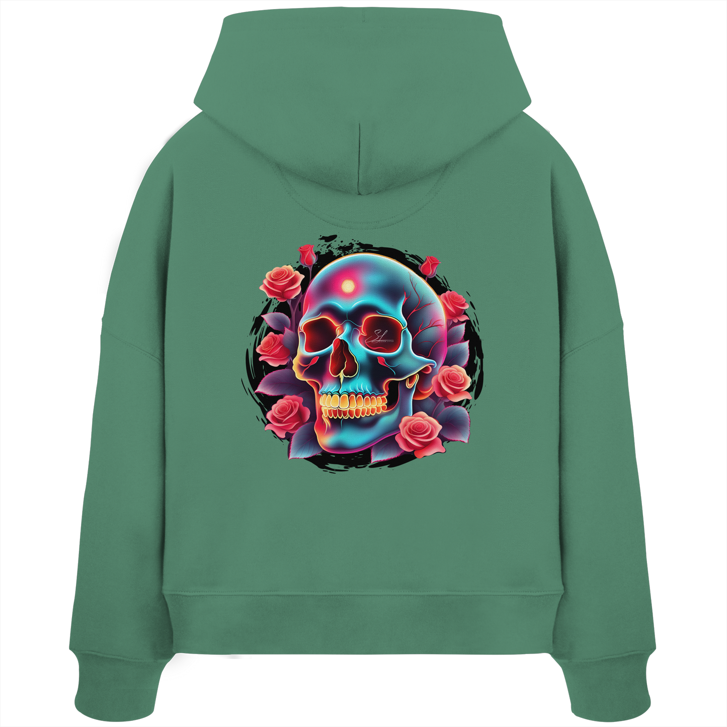 Glow Skull - Womens Organic Boxcut Hoodie