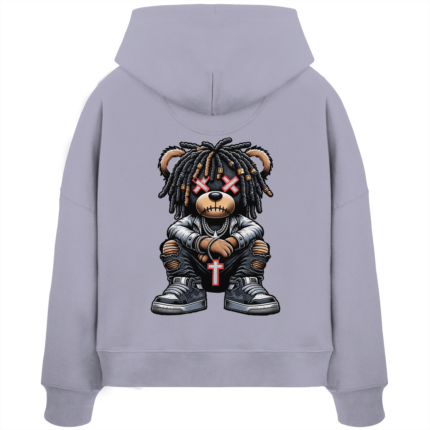 Badass Teddy - Womens Organic Boxcut Hoodie