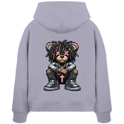 Badass Teddy - Womens Organic Boxcut Hoodie