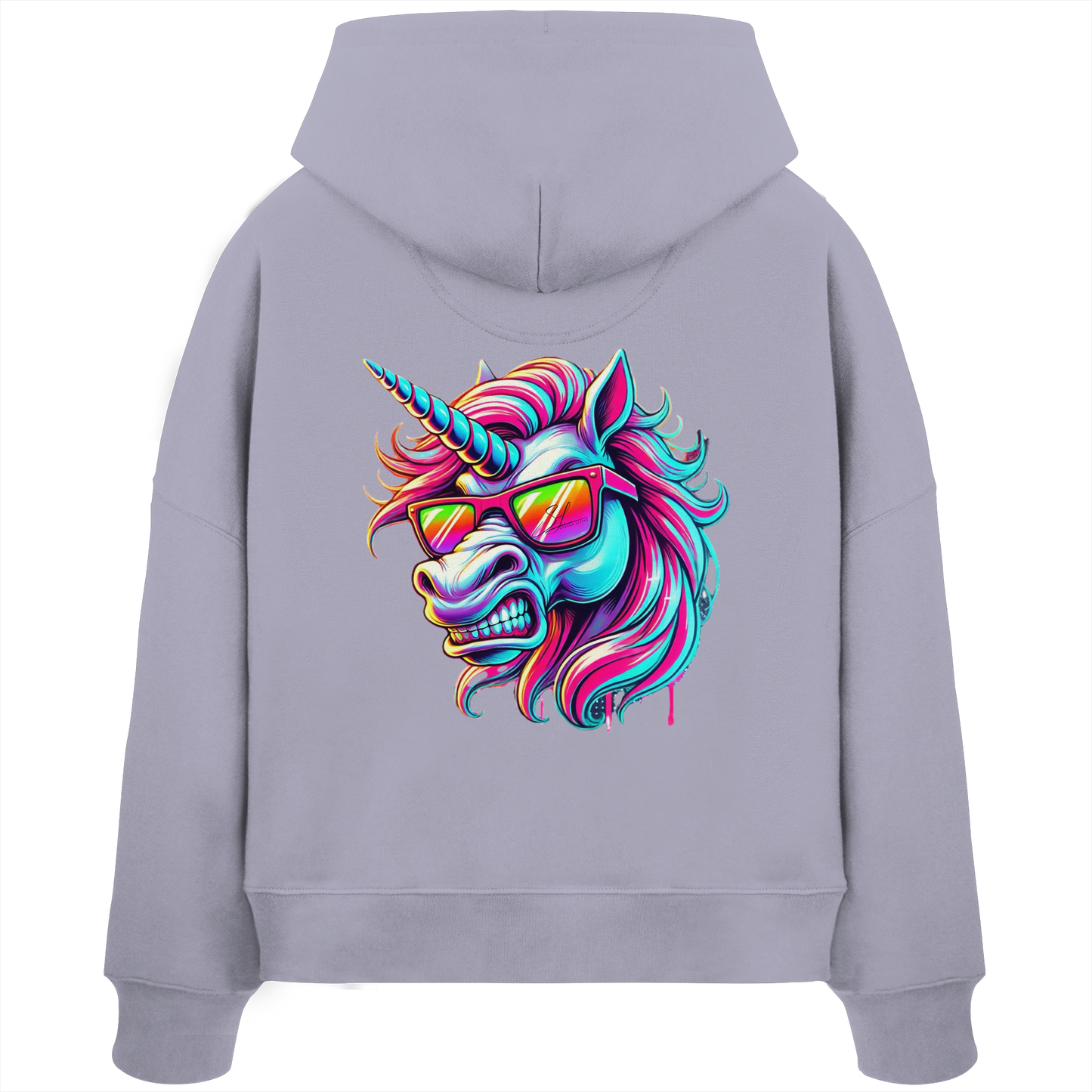 Funky Unicorn - Womens Organic Boxcut Hoodie
