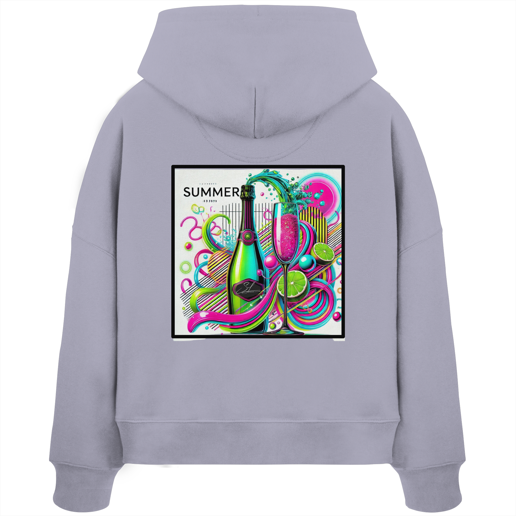 Neon Fresh - Womens Organic Boxcut Hoodie