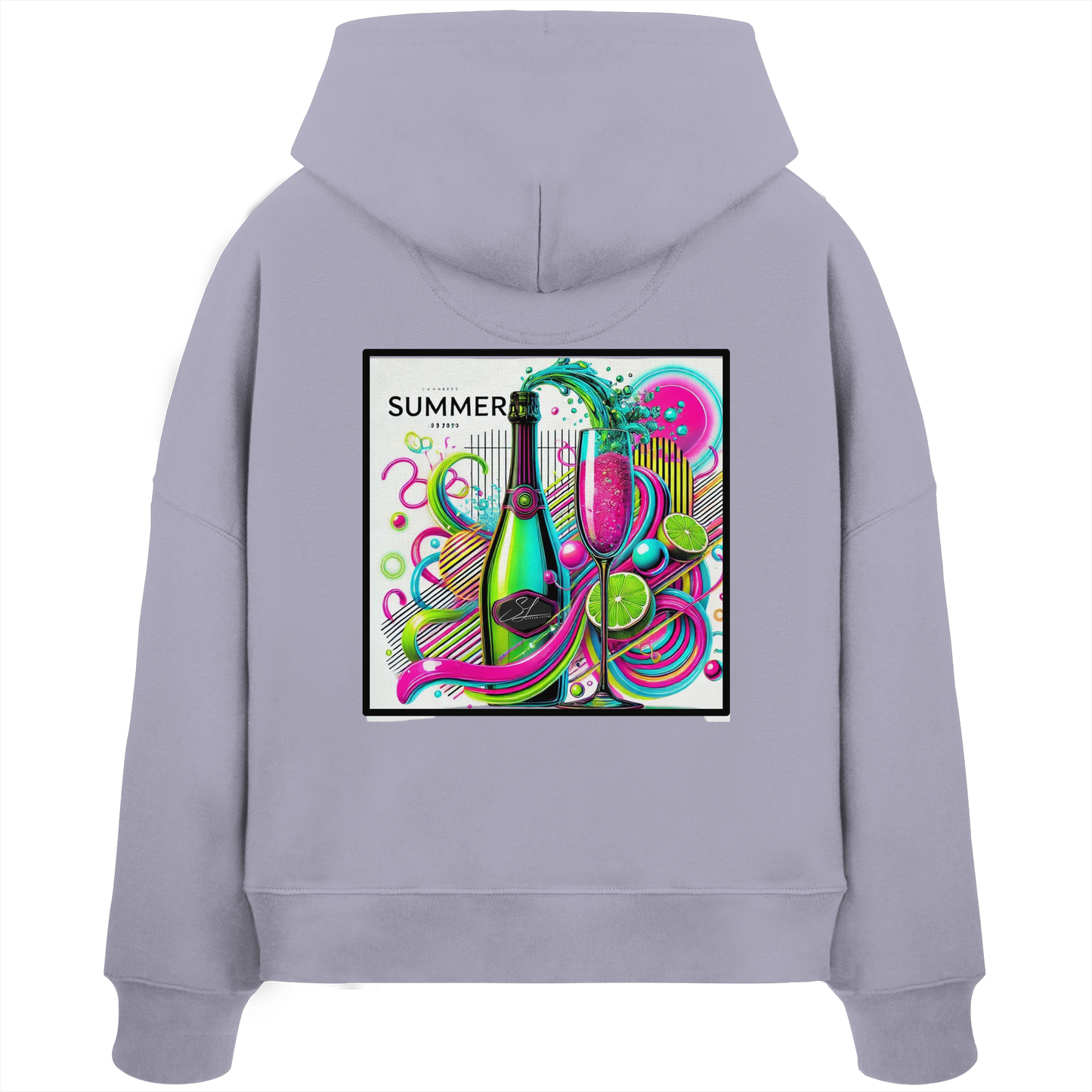 Neon Fresh - Womens Organic Boxcut Hoodie