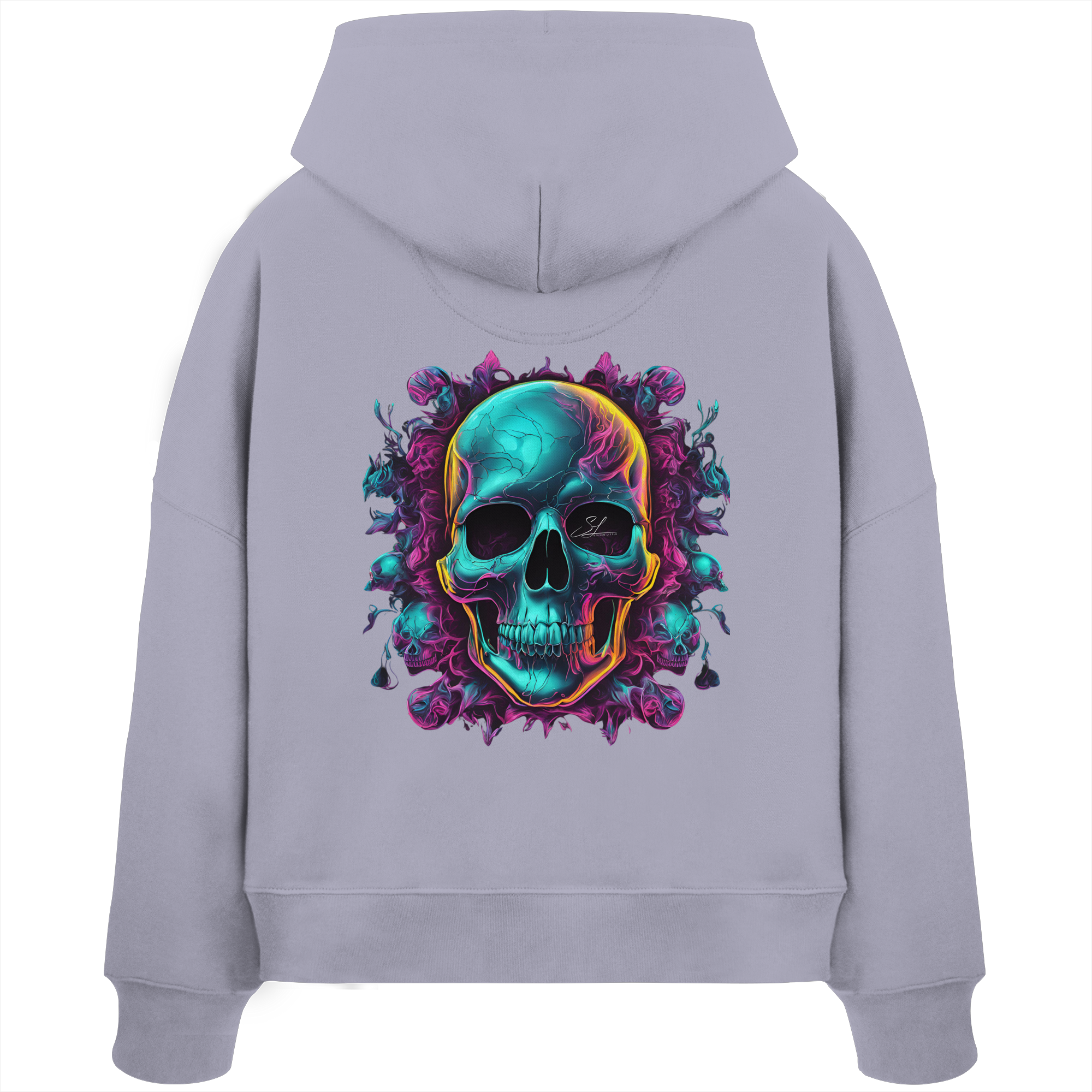 Sweat à capuche bio pour femme Motif crâne galactique