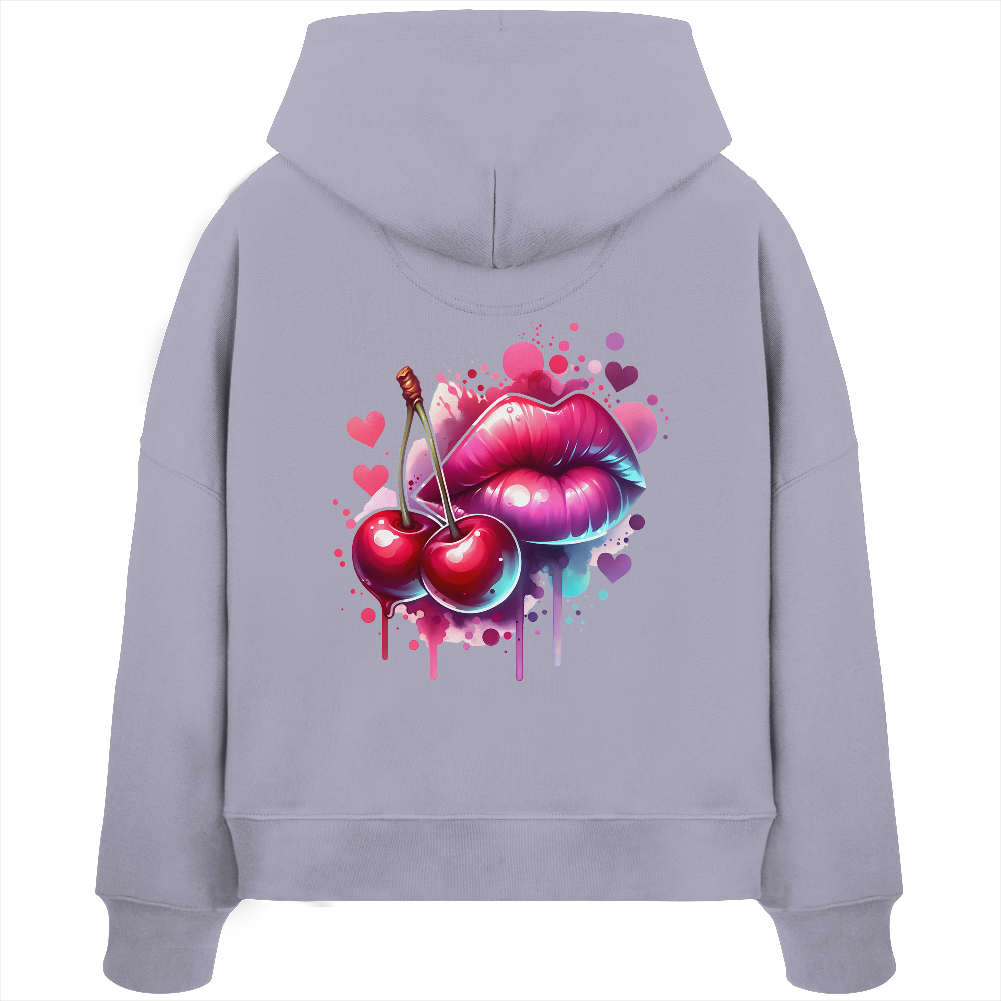 Cherry Kisses - Womens Organic Boxcut Hoodie