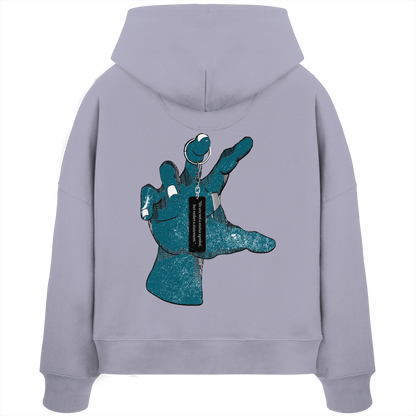 Statement Hand - Womens Organic Boxcut Hoodie