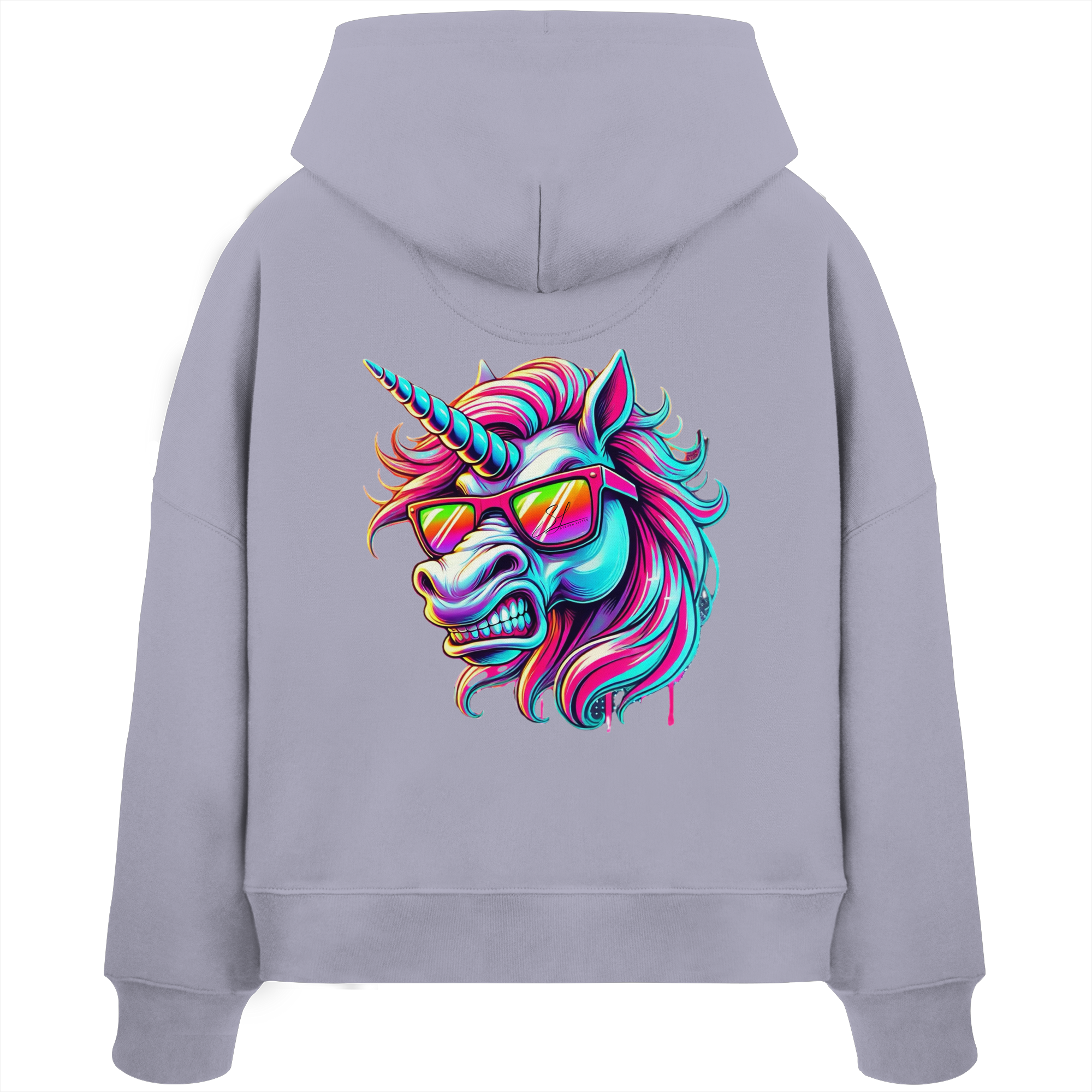 Funky Unicorn - Sweat à capuche bio Boxcut pour femme