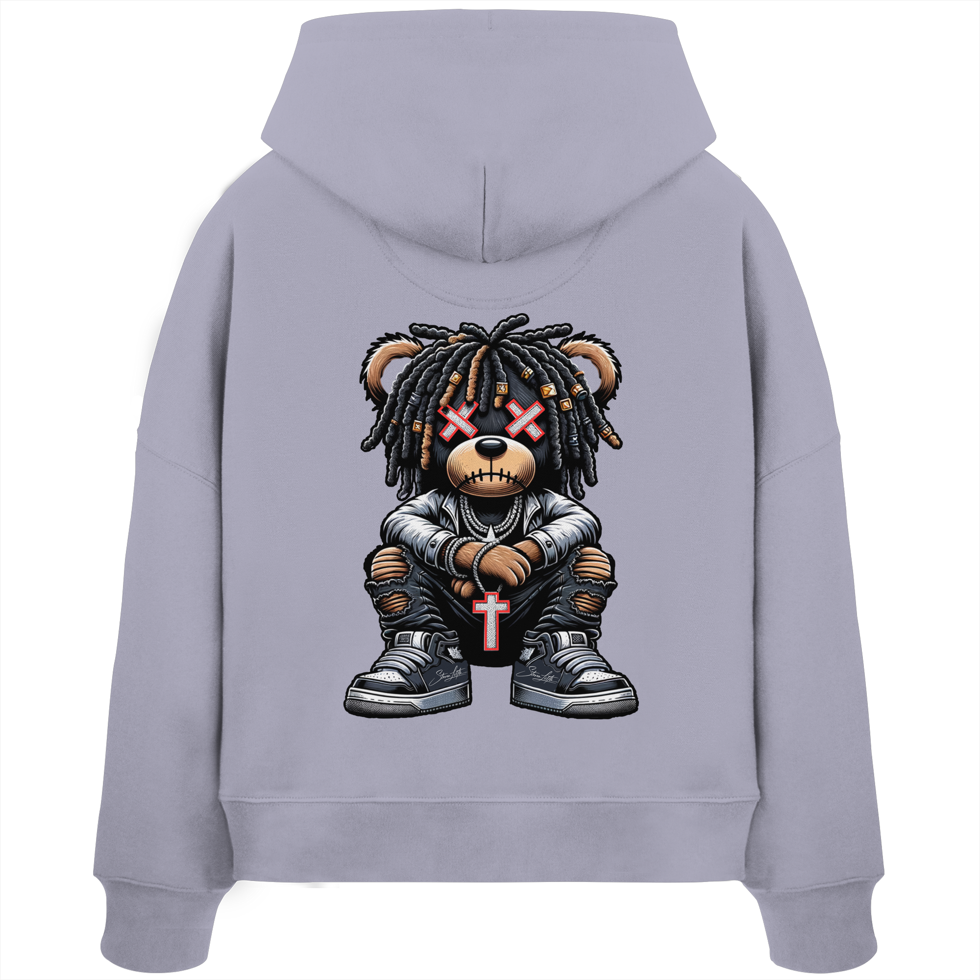 Bad Ass Teddy - Womens Organic Boxcut Hoodie