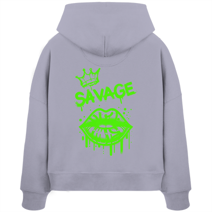 Kiss of Attitude - Womens Organic Boxcut Hoodie
