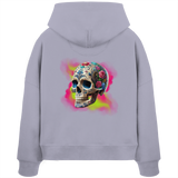 Sweat à capuche bio Boxcut pour femme avec motif tête de mort florale