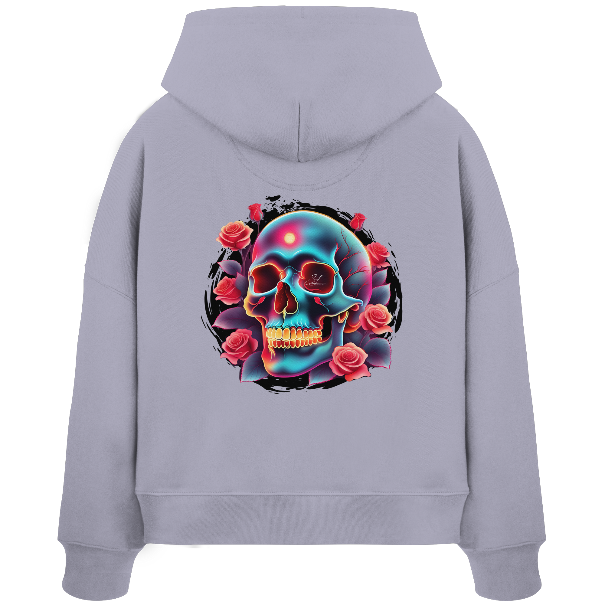Sweat à capuche bio Boxcut pour femme avec motif tête de mort phosphorescente