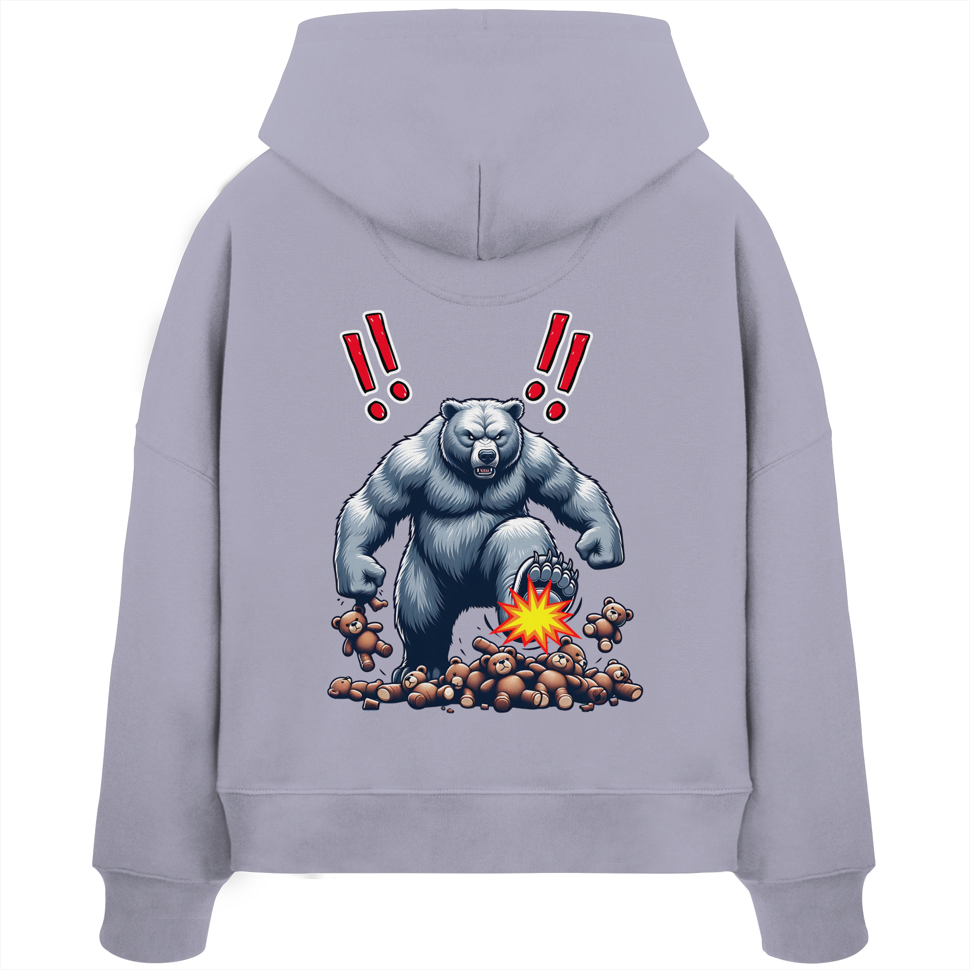Teddy Terror - Womens Organic Boxcut Hoodie