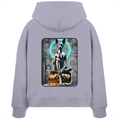 Mystic Cat - Sweat à capuche bio Boxcut pour femme