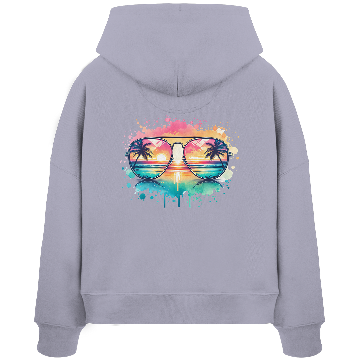 Tropical Sunset Glasses - Womens Organic Boxcut Hoodie