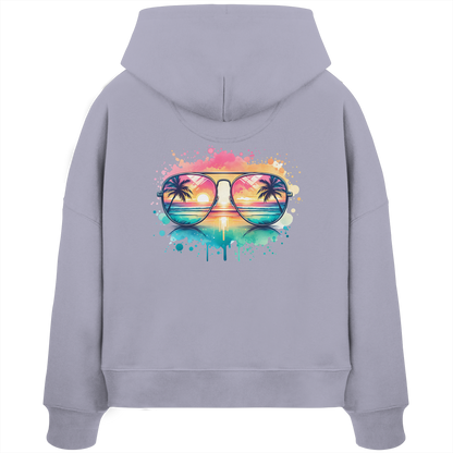 Tropical Sunset Glasses - Womens Organic Boxcut Hoodie