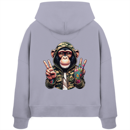 Jungle Ink Monkey - Womens Organic Boxcut Hoodie