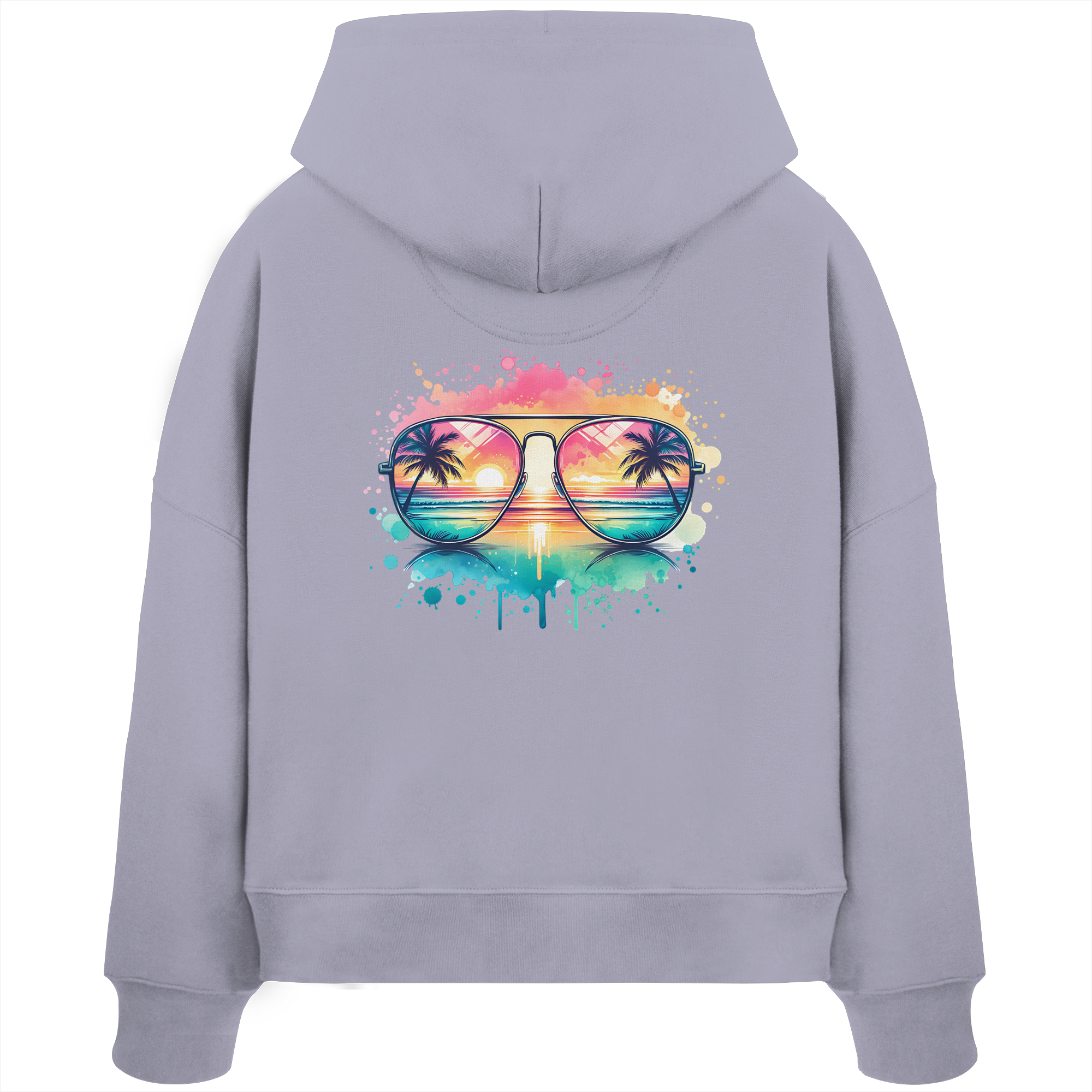 Tropical Sunset Glasses - Womens Organic Boxcut Hoodie
