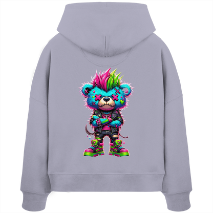 Punk Neon Teddy - Womens Organic Boxcut Hoodie