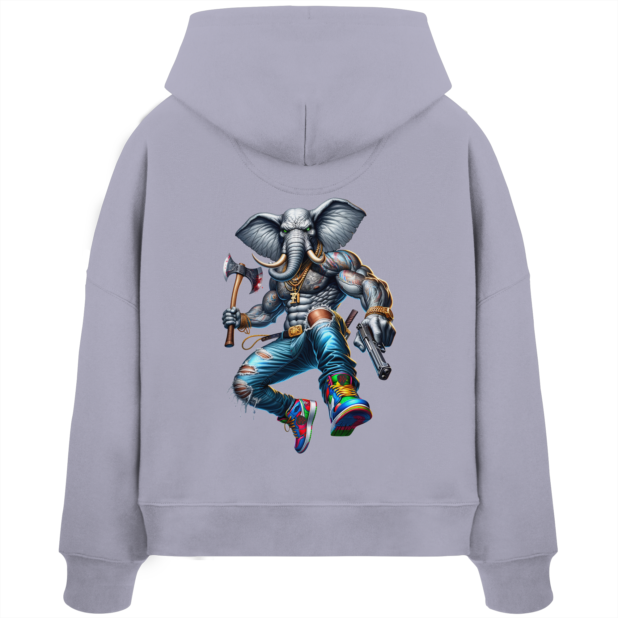 Elephant Warrior - Womens Organic Boxcut Hoodie