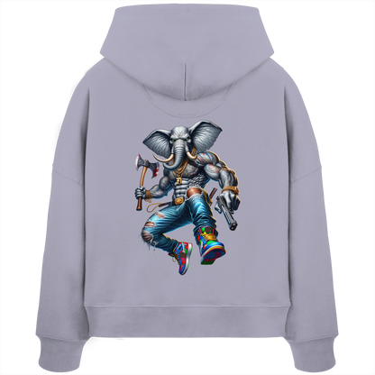 Elephant Warrior - Womens Organic Boxcut Hoodie
