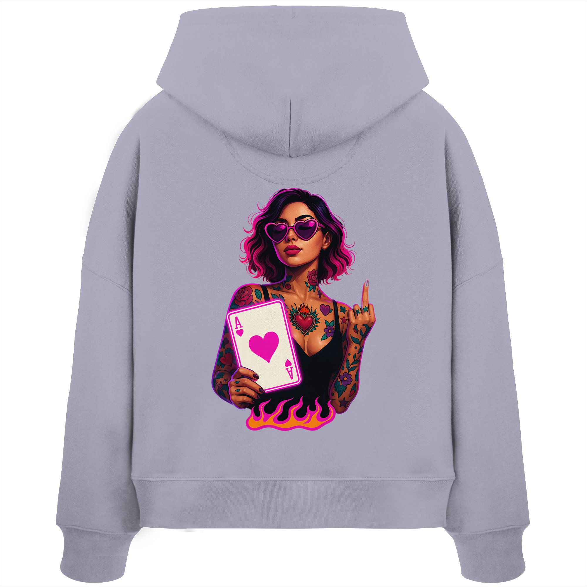 Queen of Hearts - Womens Organic Boxcut Hoodie