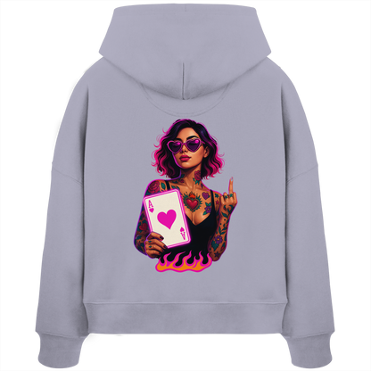Queen of Hearts - Womens Organic Boxcut Hoodie