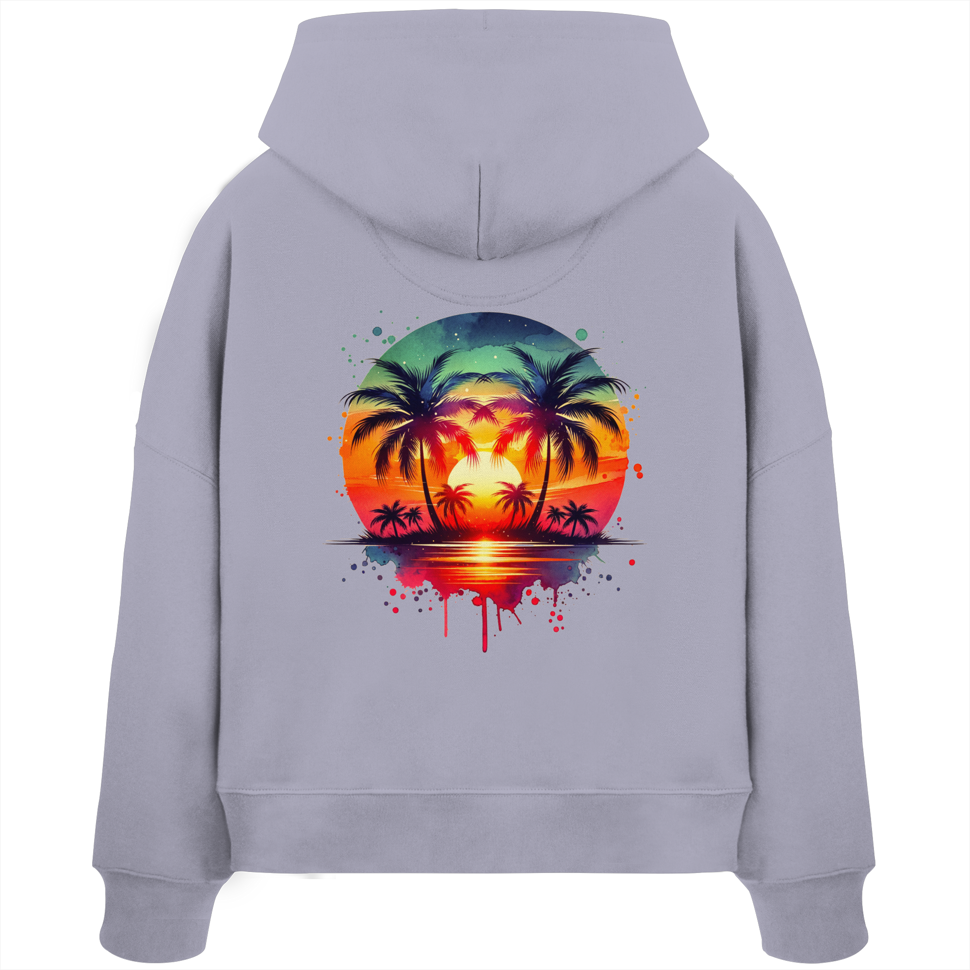 Tropical Sunset - Womens Organic Boxcut Hoodie