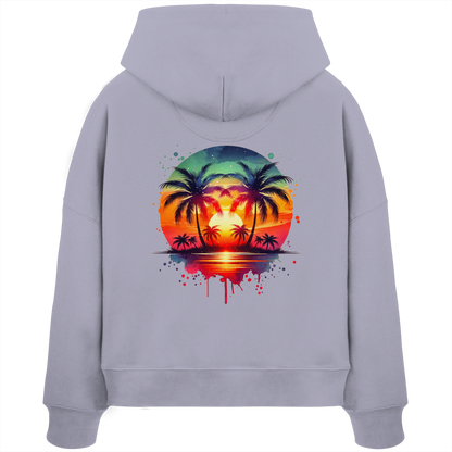 Tropical Sunset - Womens Organic Boxcut Hoodie